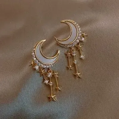 Beautiful stars and moon dangle earrings from koko fashion
